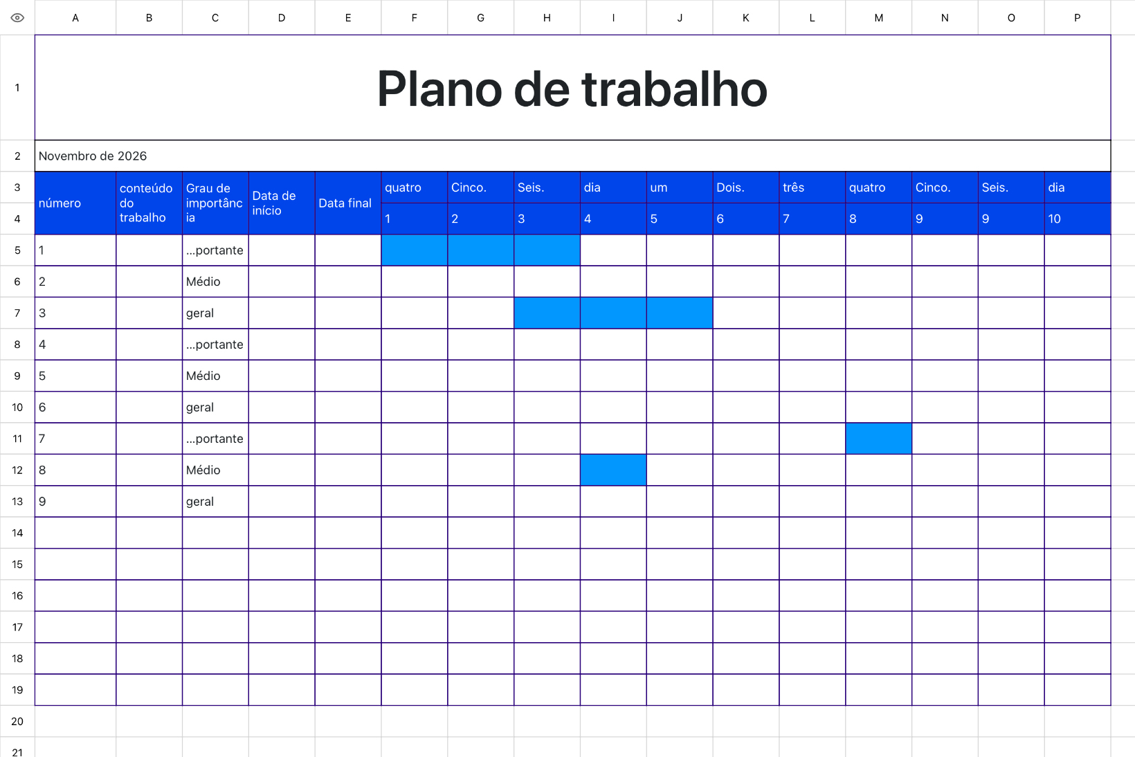 Programa de trabalho de aprendizagem
